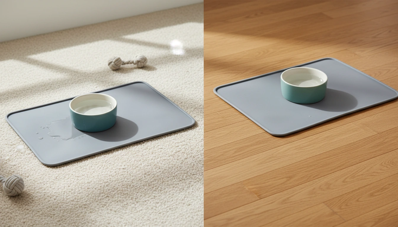 Silicone Pet Bowl Mats on Carpet vs Hard Floors