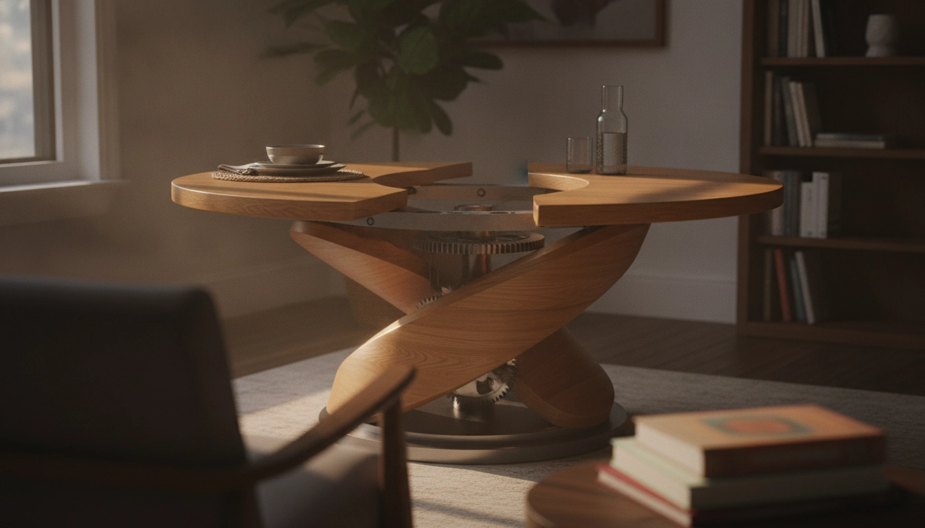 Round Tables That Twist to Expand: How They Work